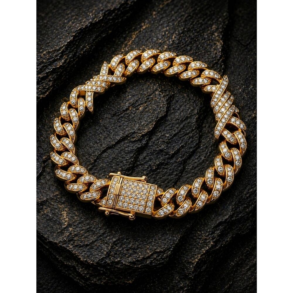 Gold Cuban Link Barbed Wire Bracelet